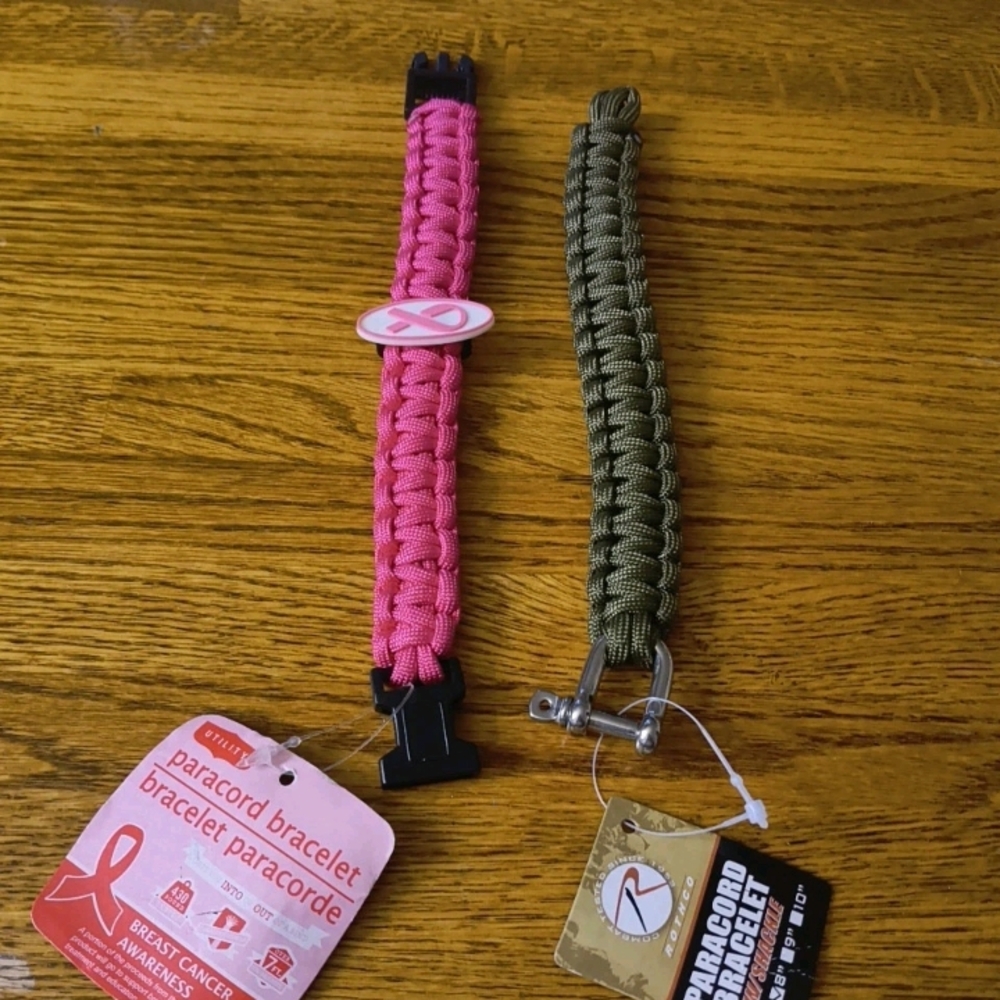Rothco Pink Paracord Bracelet with Awareness Charm